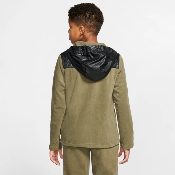 Nike SPORTSWEAR WINTERIZED FULL-ZIP HOODIE Youth Green & Black Size Large - Picture 2 of 14